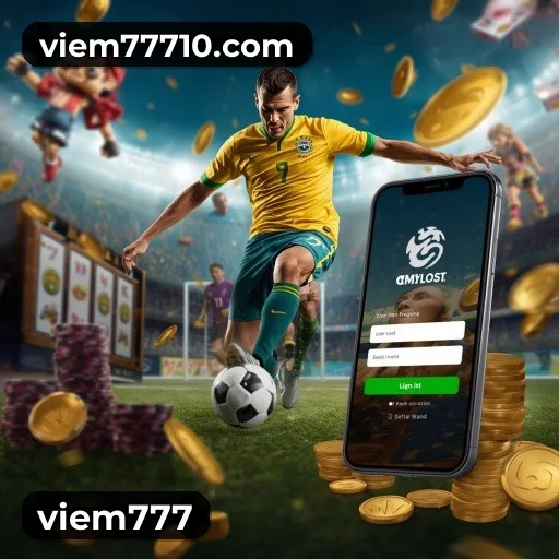 App viem777 para iOS e Android — interface mobile, login biométrico e PIX integrado